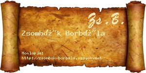 Zsombók Borbála névjegykártya